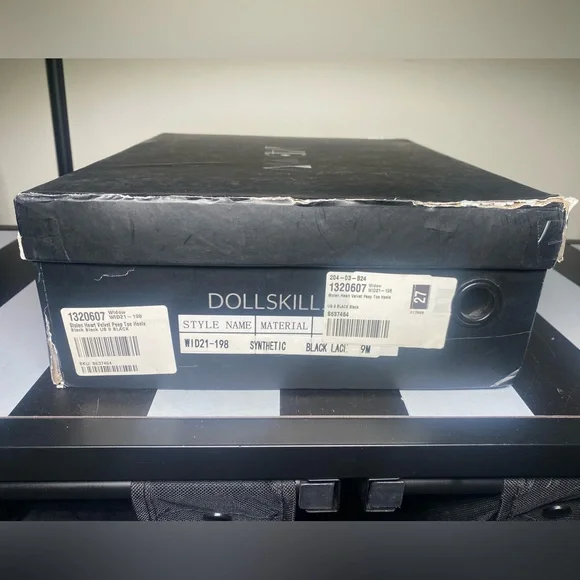 Dolls Kill Widow Stolen Heart Velvet Peep Toe Platform Heels - Picture 4 of 5